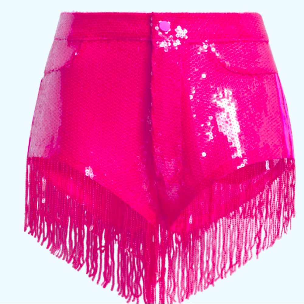 Sequin Shorts with fringe